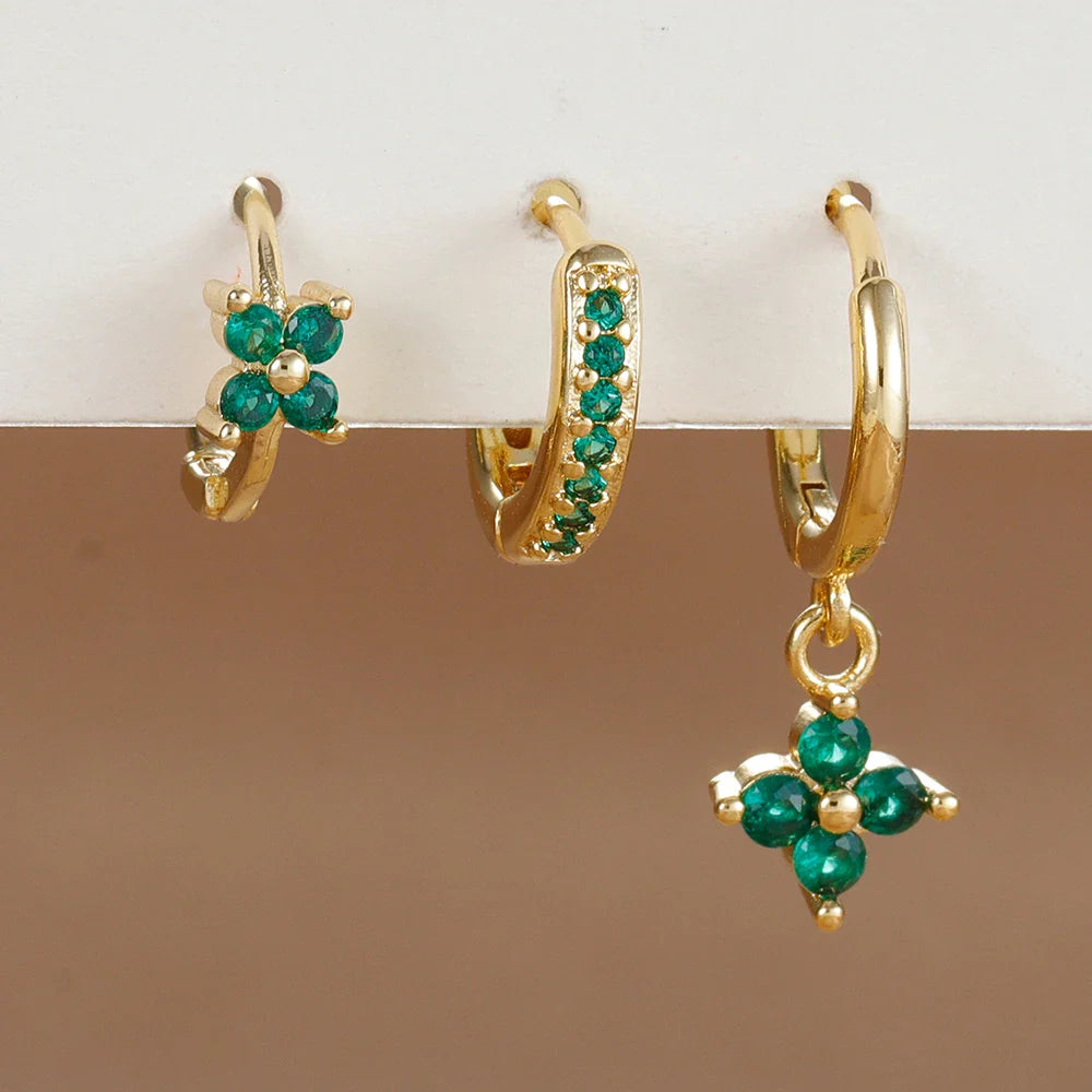 3PCS Flower Drop and Dangle Earring