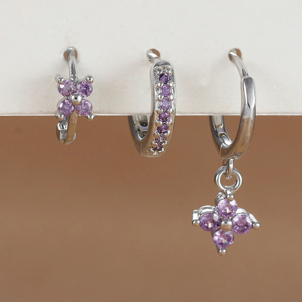 3PCS Flower Drop and Dangle Earring